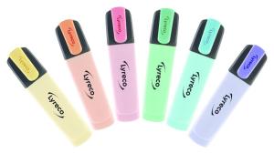 Överstrykningspenna LYRECO pastell 6 fp