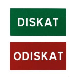 Magnetskylt Diskat Odiskat 10x5cm