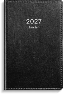 Kalender Leader 2027 konstläder svart