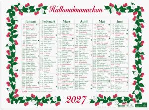 Väggkalender Stora Hallonalmanackan 2027