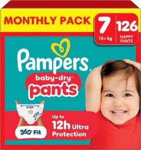 Blöja PAMPERS Baby Dry S7 15 kg 126 fp