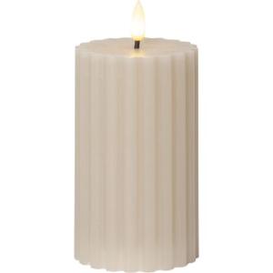 Blockljus STAR TRADING Stripe beige 15cm