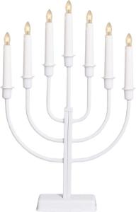Elljusstake 7 ljus 31x47cm metall vit