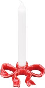 Ljusstake FESTIVE Rosett 12cm röd