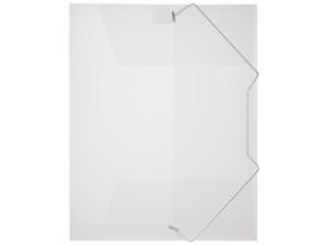 Gummibandsmapp plast 3-kl A4 transp klar