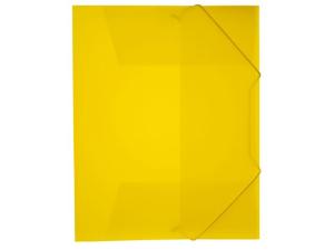 Gummibandsmapp plast 3-kl A4 transp gul