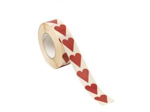 Etikett hjärta röd 19x24mm 1000 rl