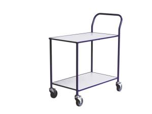 Bordsvagn 2 hyllplan blå vit