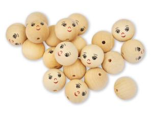 Träkulor ansikten 30 mm 20 fp
