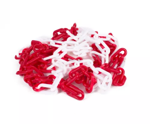 Plastkedja för avstängningar, röd/vit 5 M