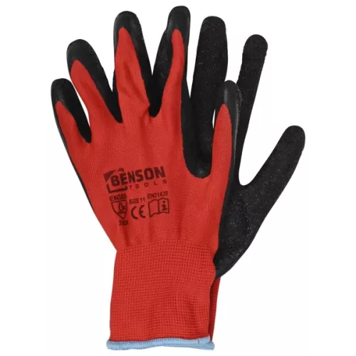 Arbetshandskar Benson Latex röd