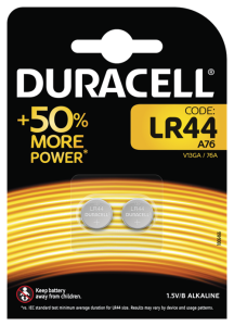 Batteri LR44 Duracell Knappcellsbatteri, 2-Pack