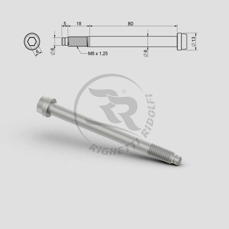 Spindelbult M8 80+18 mm