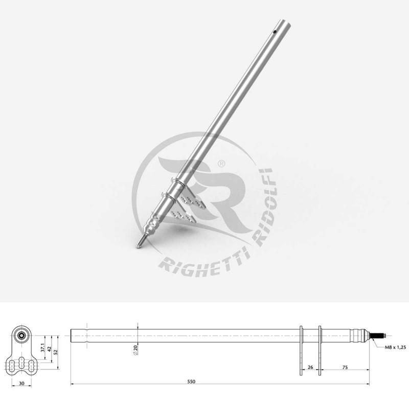 Rattstång M8 x 550mm