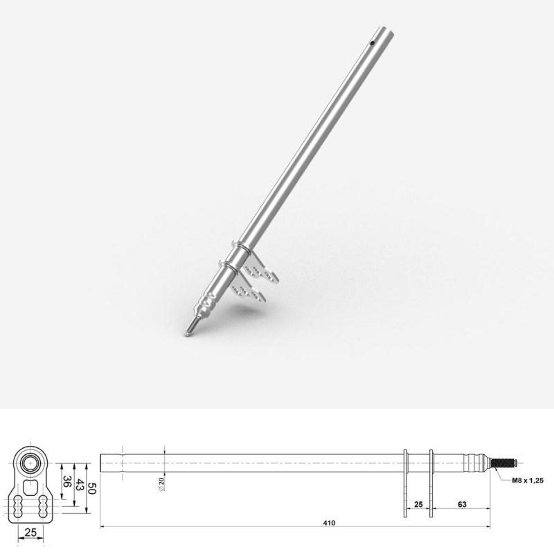 Rattstång M8 x 410mm