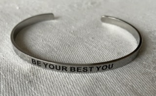 Armband text ”be your best you” stål