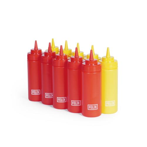 FELIX Drizzle Klämflaskor, röd och gul, 10-pack