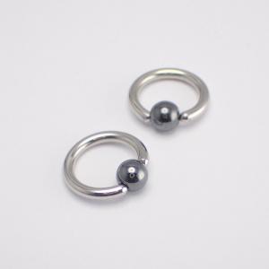 Clip-in kula till Bcr-ring - Piercingsmycke - Hematit sten