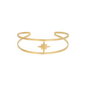 Armband i 18k-guldpläterat kirurgiskt stål - Guld - Stjärna