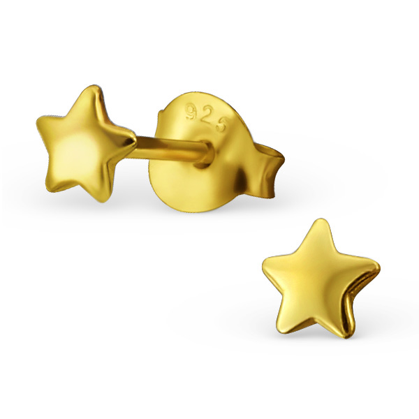 Små stjärnor - 18k guldpläterat äkta silver - Studs-örhängen