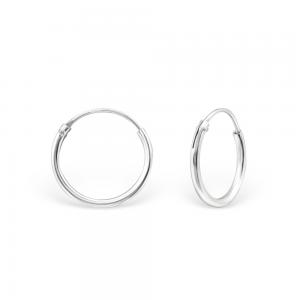 10 mm tunna ringar - Släta hoops - Creoler ringar i äkta silver