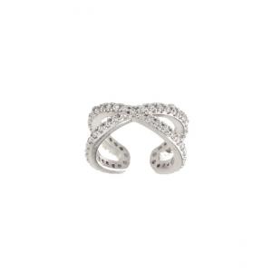 Ear cuff - Äkta silver - Ring med kristaller - Infinity