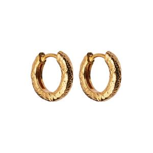 Huggie örhängen - 18k guldpläterade ringar med hamrad yta