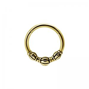 Guldig Clicker ring - Piercingsmycke - Bali