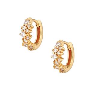 Huggie hoops-örhängen - 18k guldpläterade ringar med kristaller