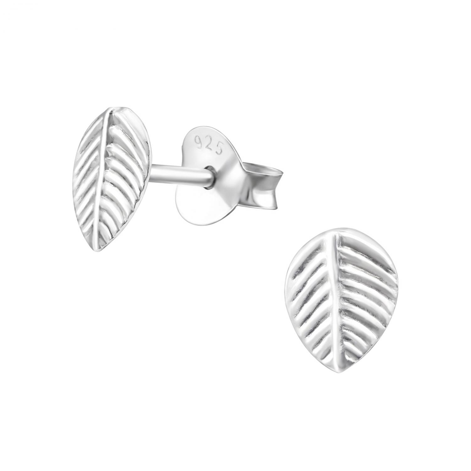 Löv - Studs - Örhängen i äkta silver