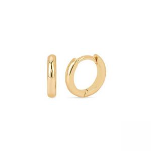 Huggie örhängen - 18k - Släta guldpläterade ringar