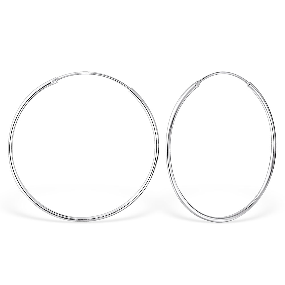 Stora hoops 40 mm -  Örhängen - Creoler ringar i äkta silver