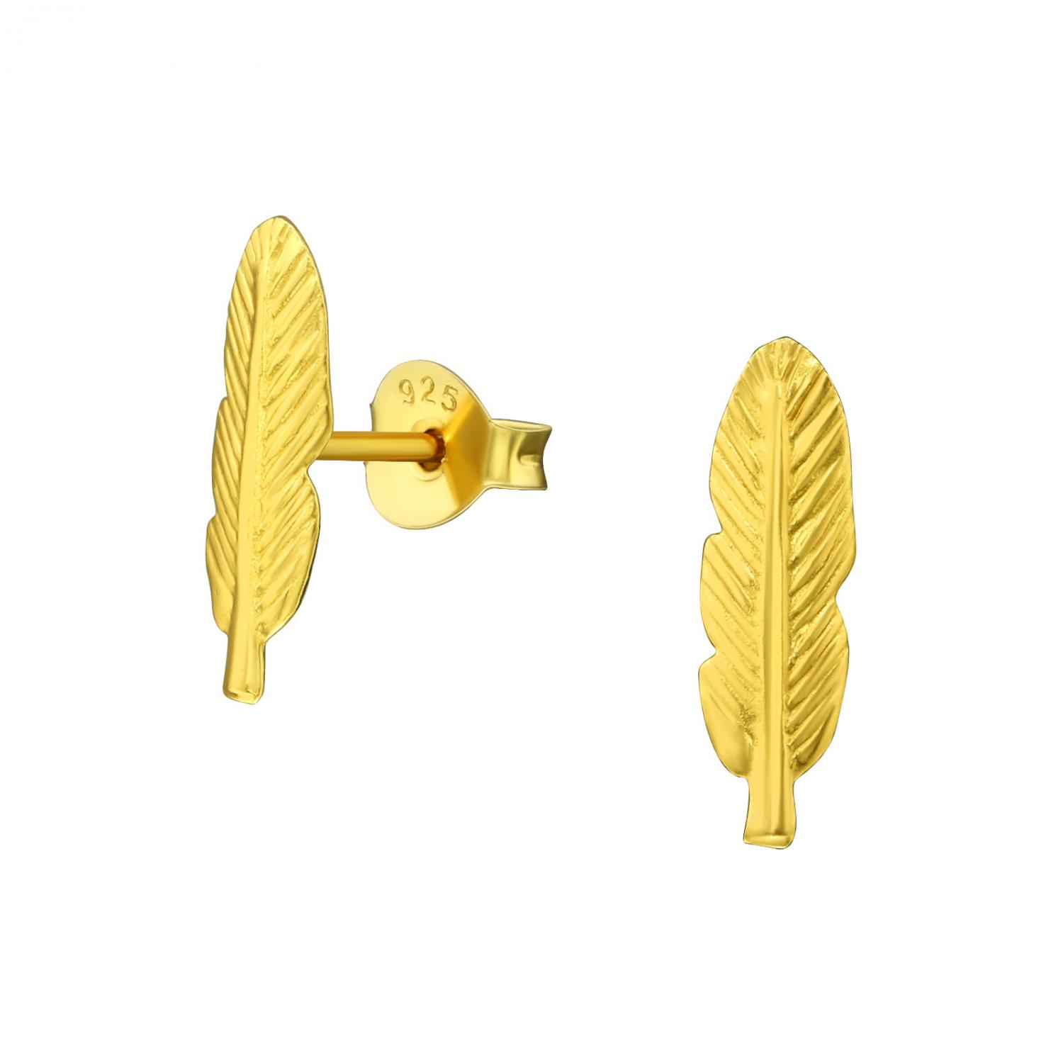 Details about   Antique Feather Stud 925 Sterling Silver Push Back Earrings