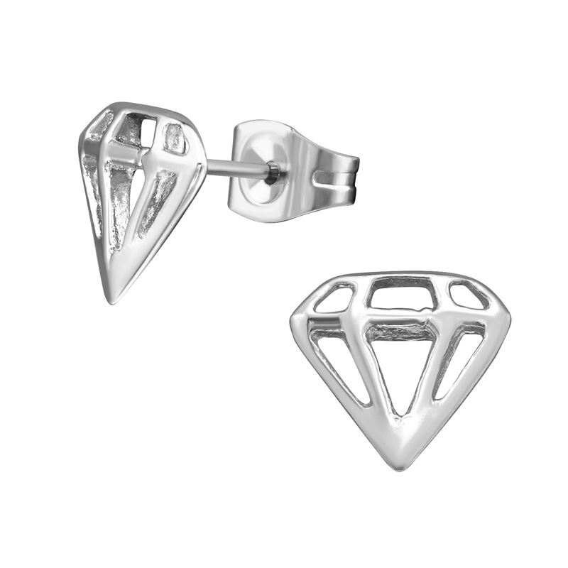 Diamant - Stiftörhängen - Studs i Kirurgiskt stål
