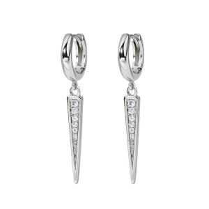 Spetsigt hängsmycke - Huggie örhängen med kristaller - Ringar i äkta silver