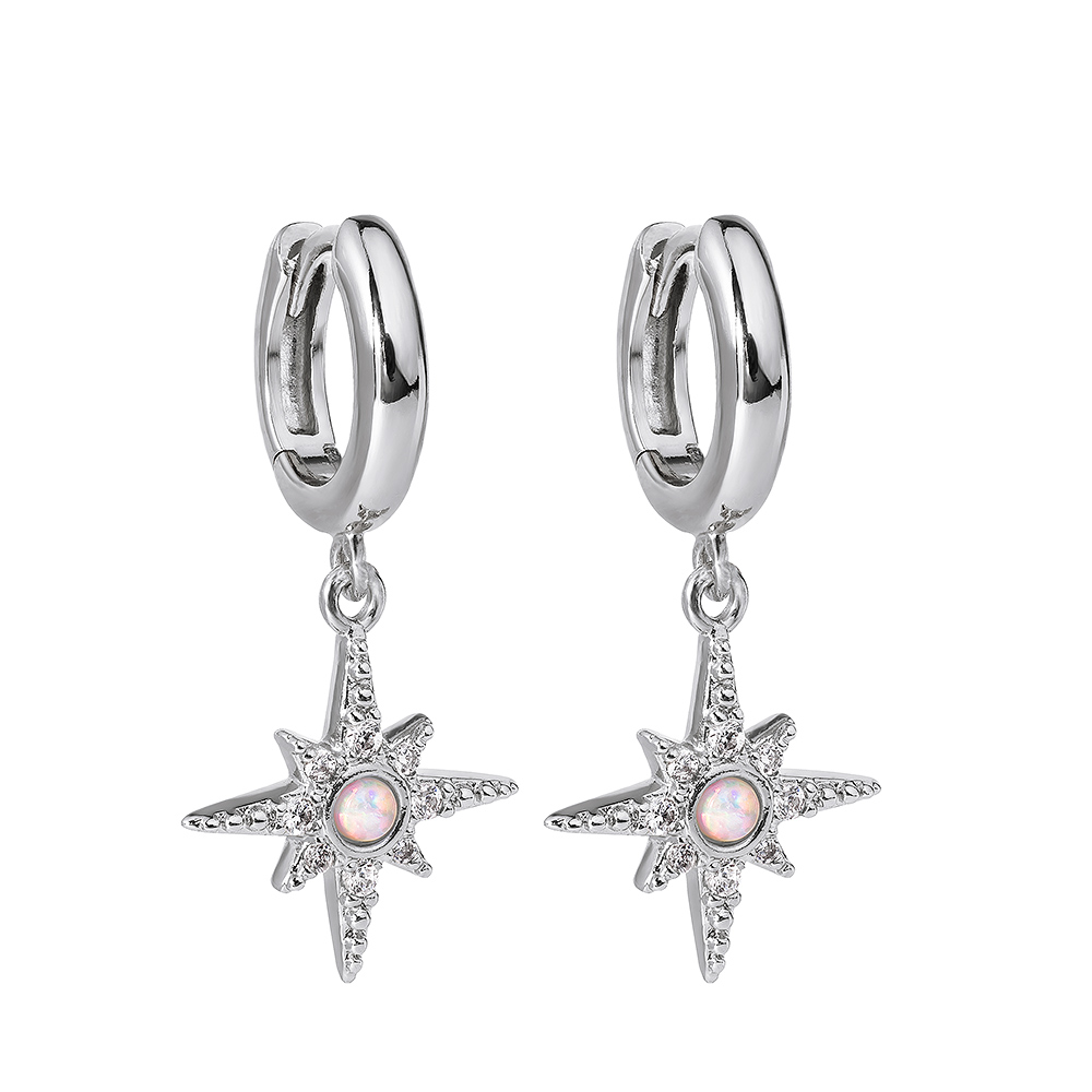 Stjärnor med opaliter - Huggie örhängen - Ringar i äkta silver