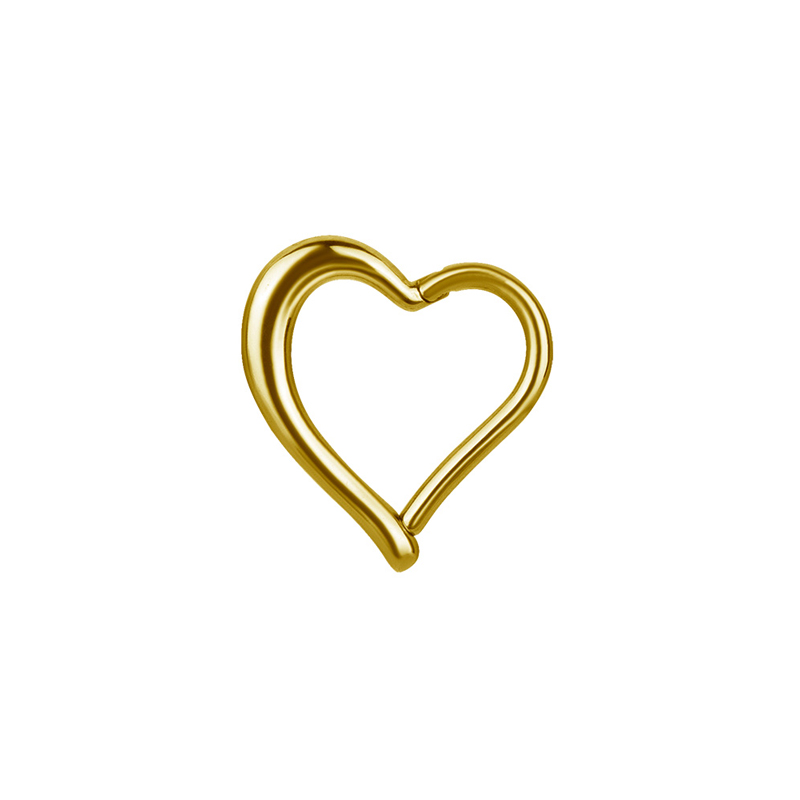 Daith hjärta - Clicker - 24k-guldpläterad ring till piercing