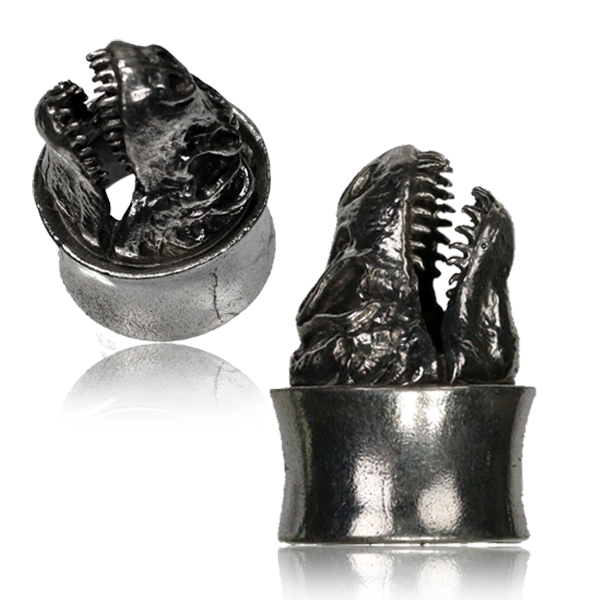 Tunnel/Plugg, Vit Mässing, Dinosaur