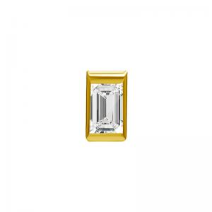 Fyrkantig vit Kristall till piercing - PVD Guld