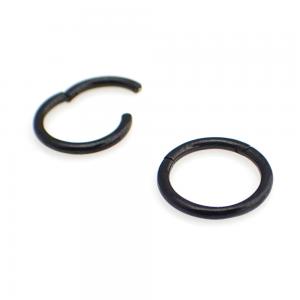 Segment clicker ring - Svart kirurgiskt stål - Slät ring till piercing