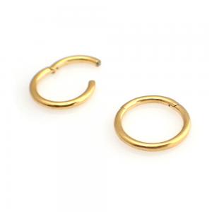 Guldring till piercing - Slät ring - Segment clicker - Piercingsmycke i 24k guldpläterat kirurgiskt stål.