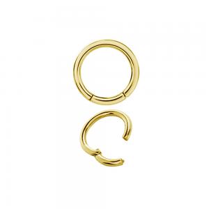 18k Äkta guld - Guldring till piercing - Slät clicker ring
