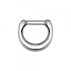 Silvrig ring - Bred clicker - Piercingsmycke i kirurgiskt stål