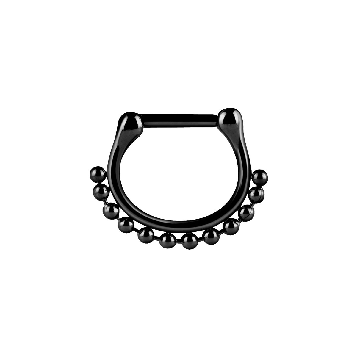 Svart septumsmycke - Piercingsmycke - Clicker ring