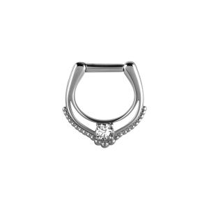 Septumsmycke - Piercingsmycke - Ring med vit kristall
