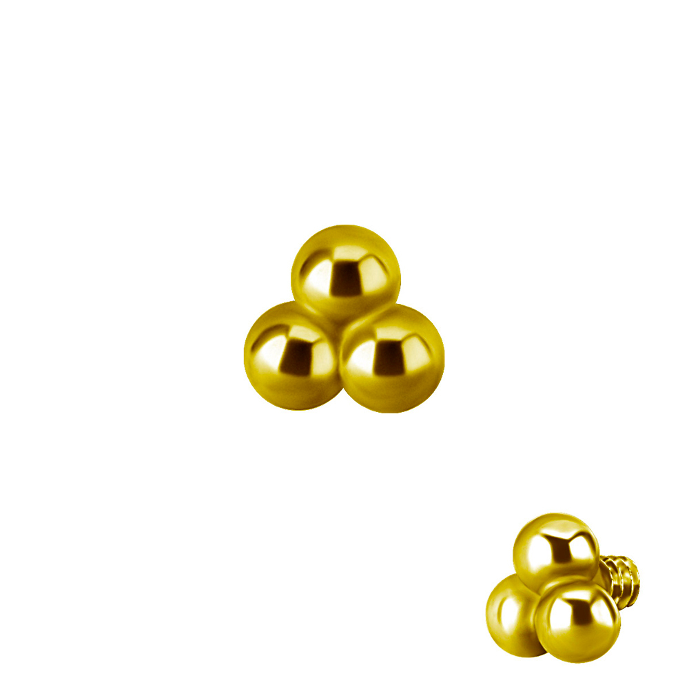 Tre kulor - Topp i 18 äkta guld - Piercingsmycke