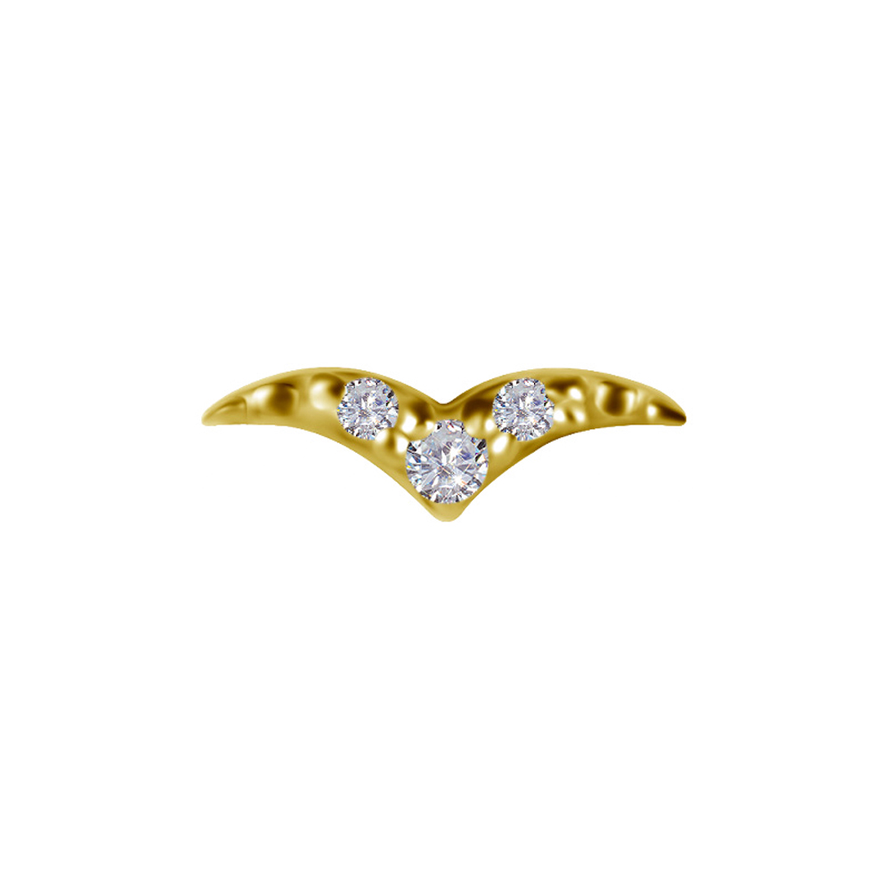 Piercingsmycke - Topp med tre diamanter - 18k äkta guld