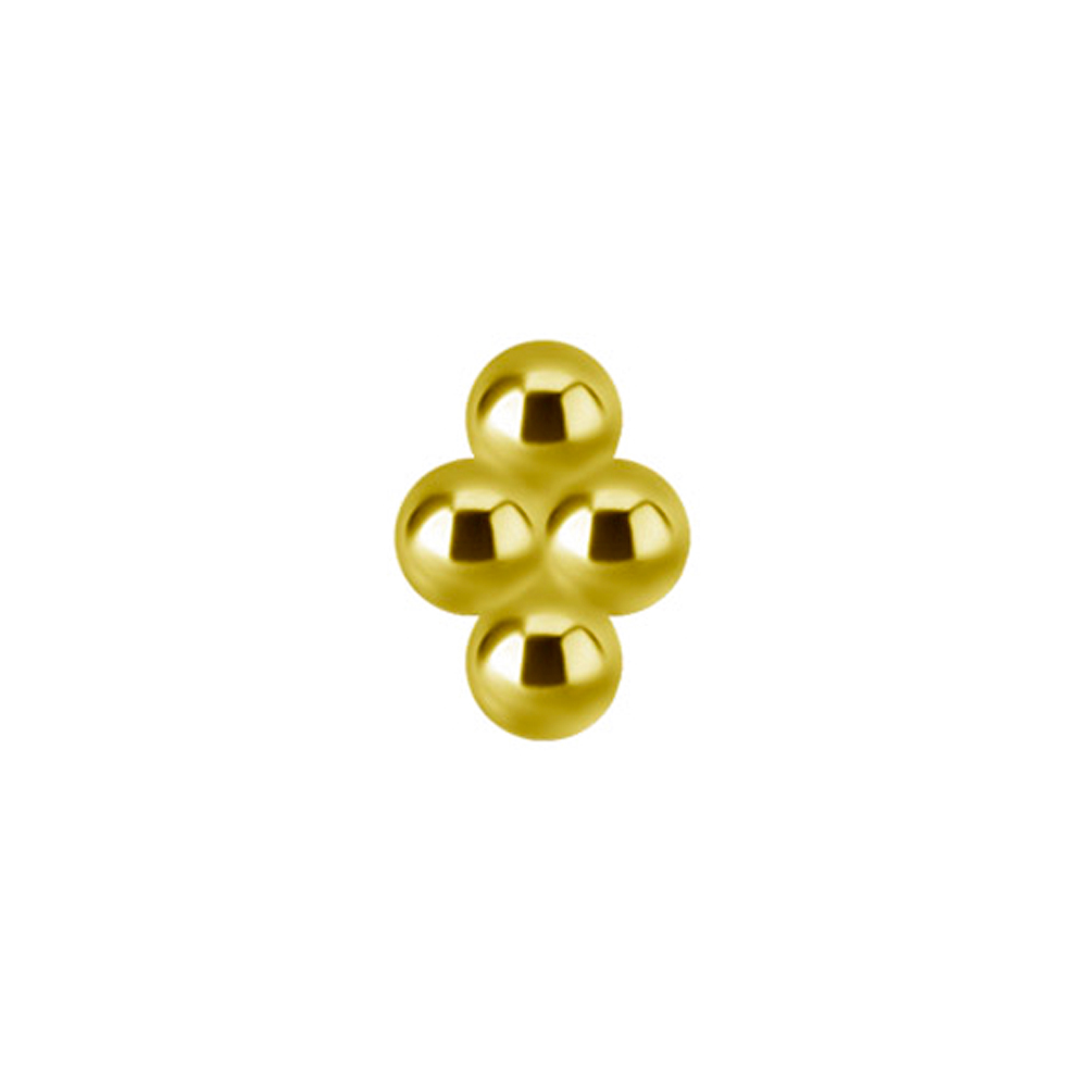 Fyra små kulor - Topp i 18k äkta guld - Piercingsmycke
