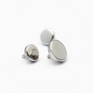Platt disk - Silvrig topp till piercing