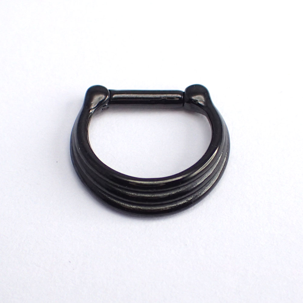 Septumsmycke - Piercingsmycke - Ring i svart kirurgiskt stål